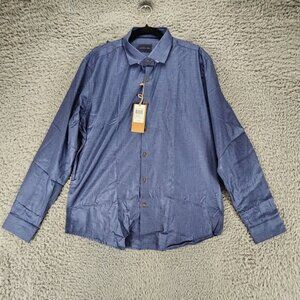 Stitch Note Shirt mens Large Blue Long Sleeve Button Up *NWT*